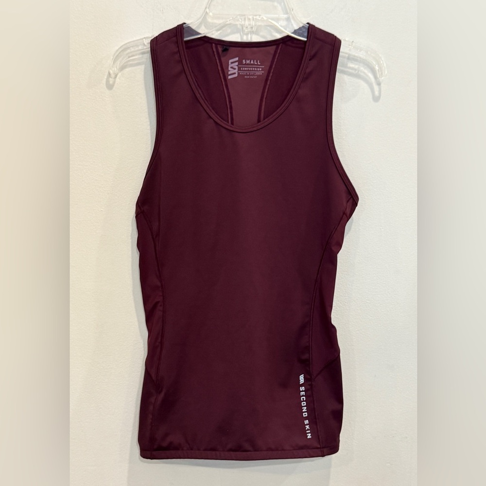 Compression Tank by Second Skin Burgundy Racerback